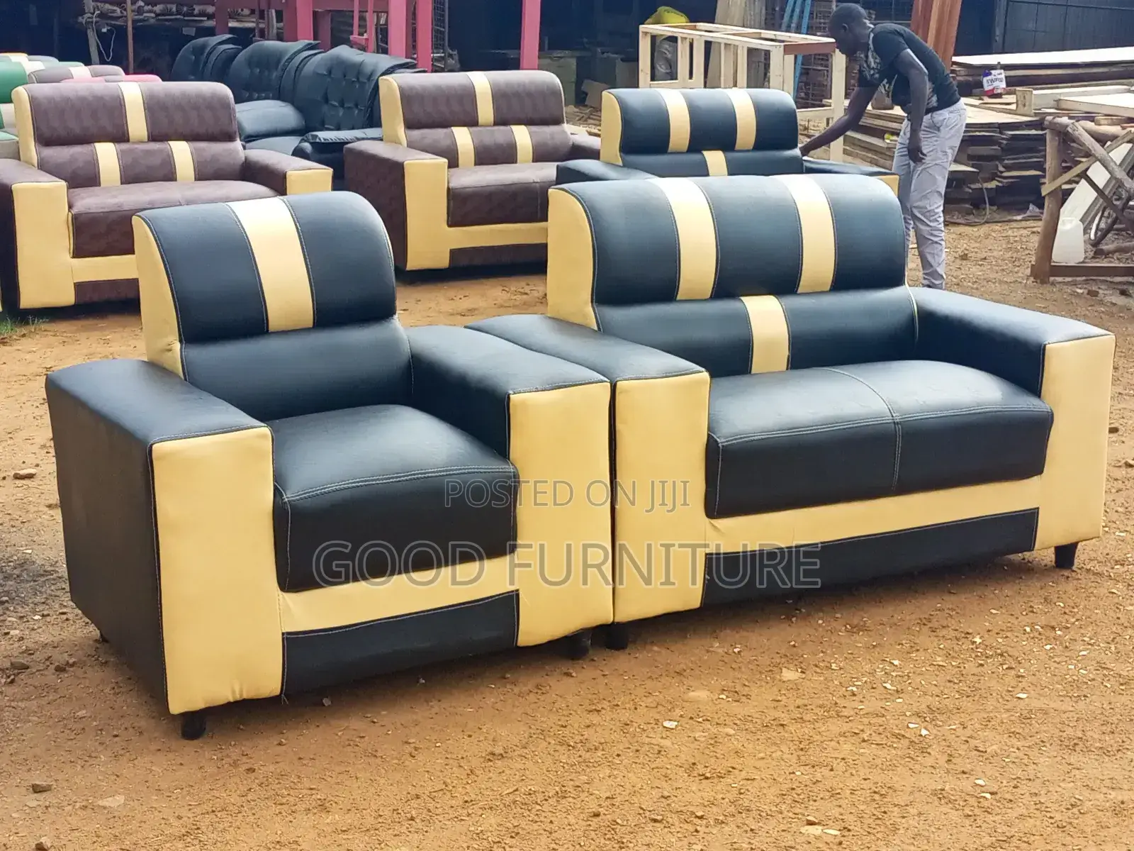 Leather Three Seater Sofa