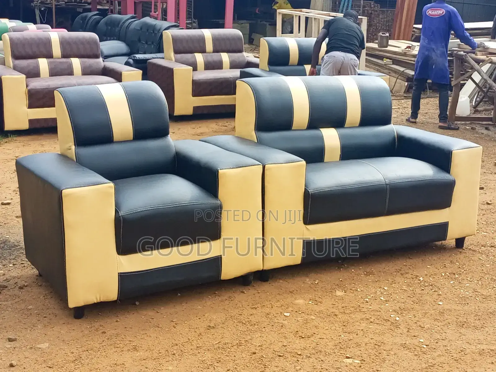 Leather Three Seater Sofa