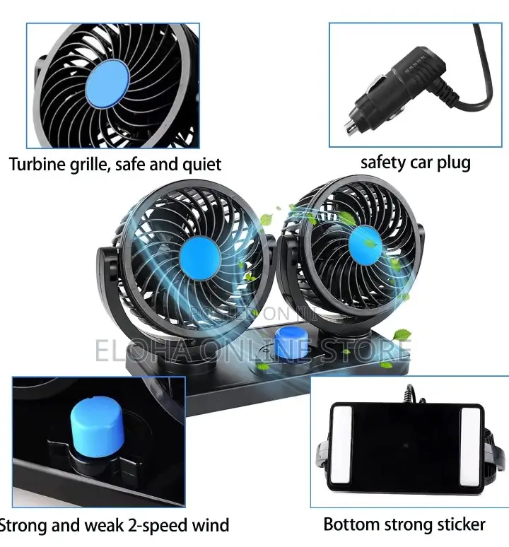 Electric Dual Head Cooling Vehicle Fan