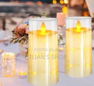 Glass LED Flameless Candle With Light String Remote Control