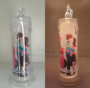 PLASTIC Couple Candle With Glitter LED Lights