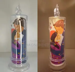 PLASTIC Couple Candle With Glitter LED Lights