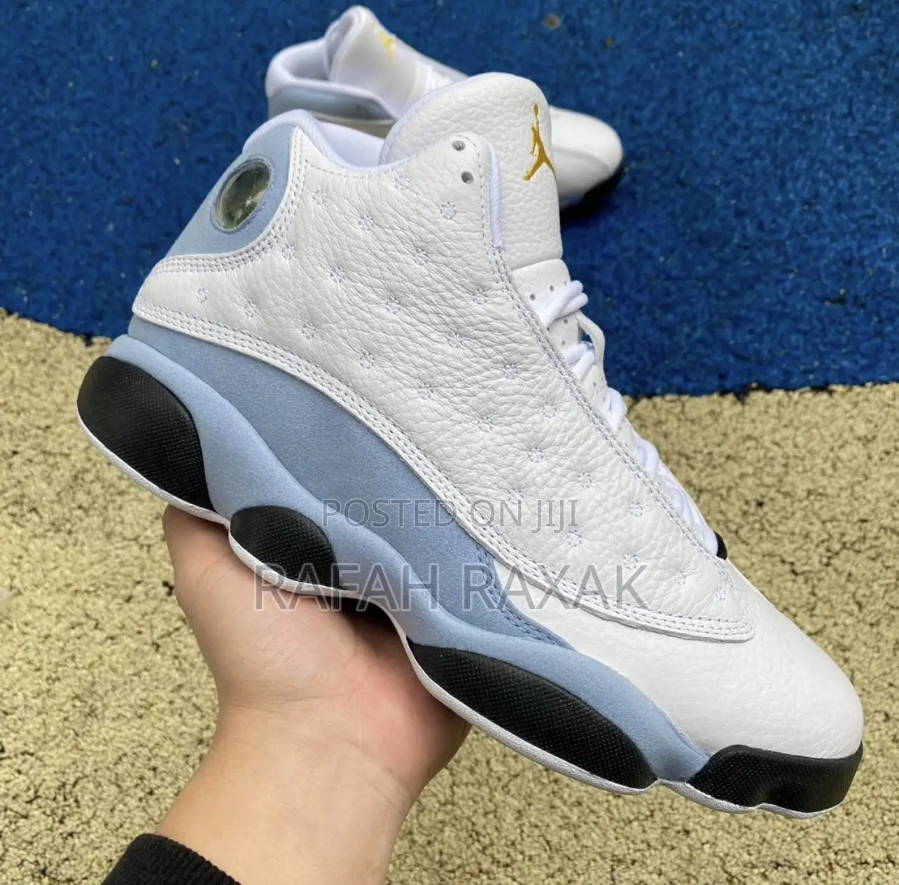 Original Air Jordan 13 Retro White/Blue/Grey Sneaker