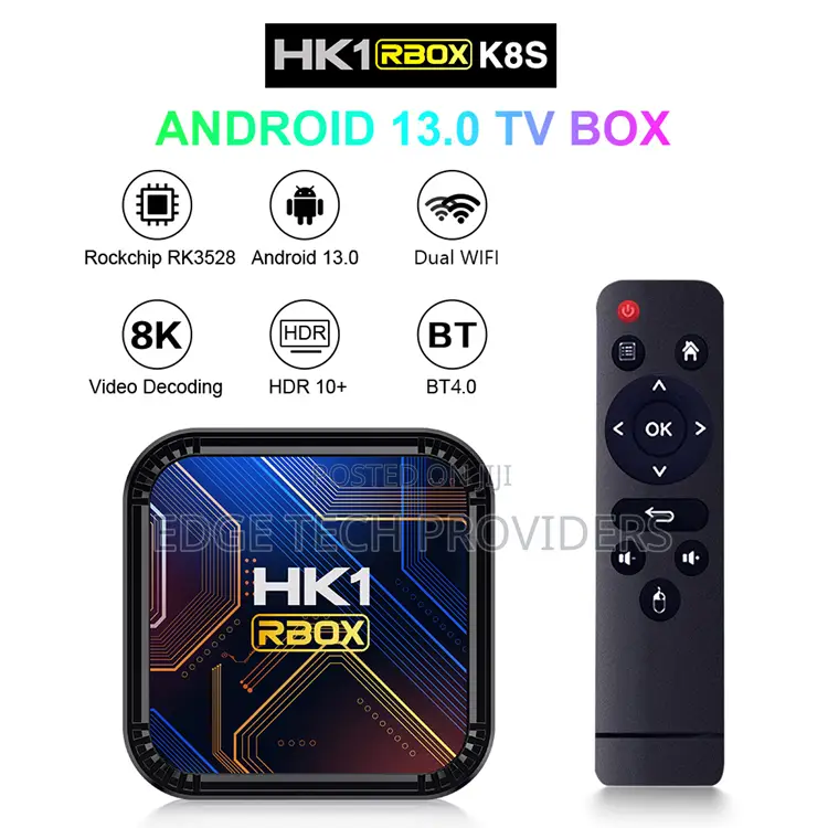 HK1 RBOX K8S Android Tv Box 13.0 4GB 32GB 2.4g/5ghz Wifi
