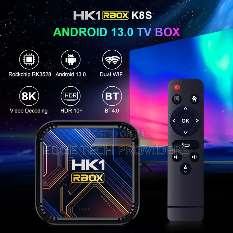HK1 RBOX K8S Android Tv Box 13.0 4GB 32GB 2.4g/5ghz Wifi