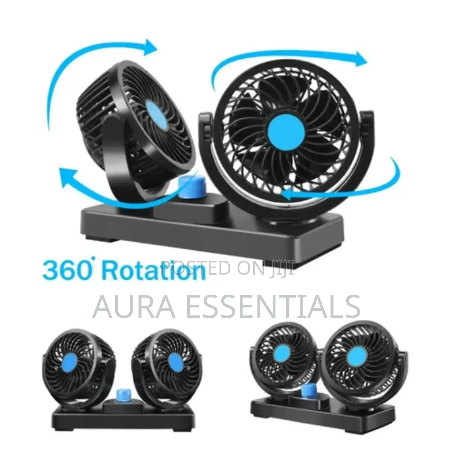 Double Head Car Dashboard Fan