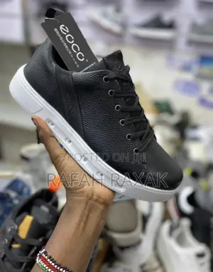 Original Black/White Men’S Casual Ecco Leather Shoes