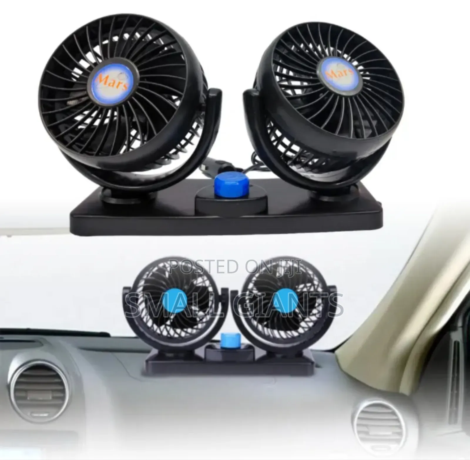 Oscillating Double Headed Vehicle Fan