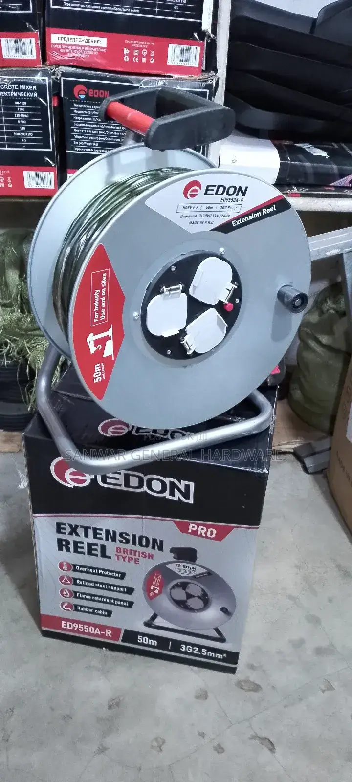 50m,(2.5mm Cable Extension Cable Reel,Heavy Duty/Industrial