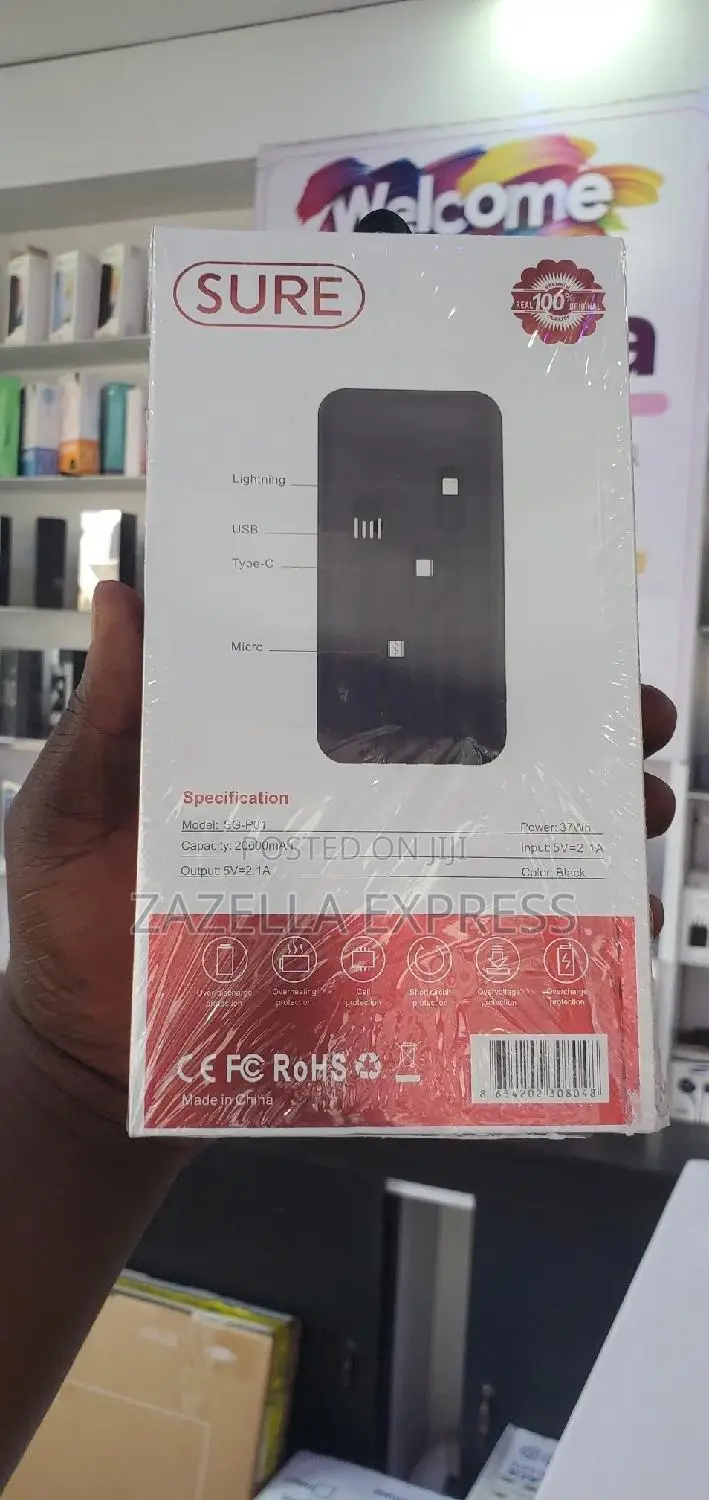 Sure 20,000mah Power Bank With Four Different Cables