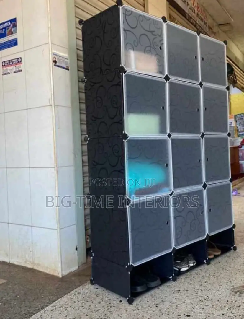 3 Column Plastic Wardrobe- Black
