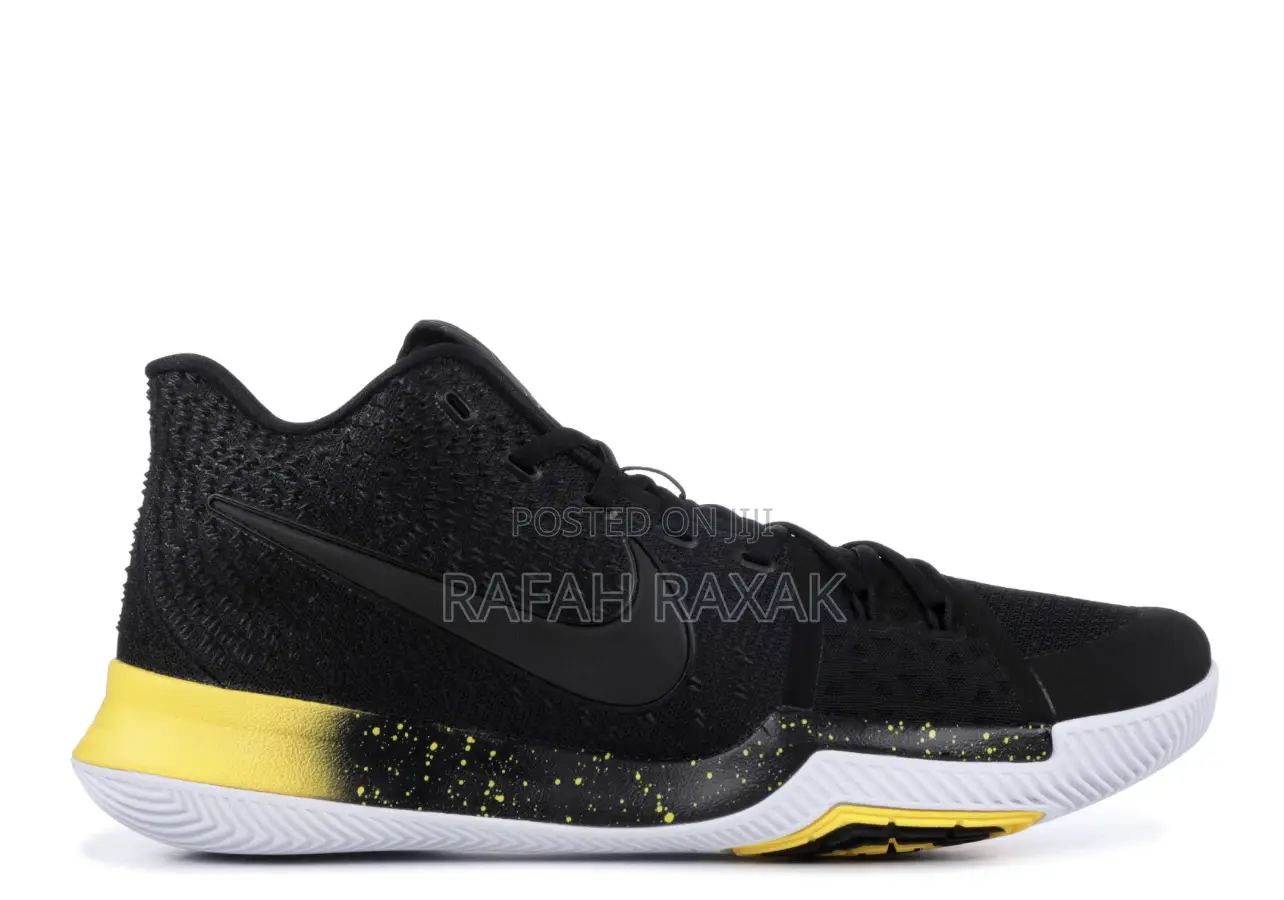 Original Nike Kyrie 3 Black/Yellow Basketball Sneakers