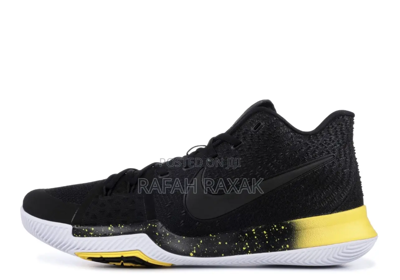 Original Nike Kyrie 3 Black/Yellow Basketball Sneakers