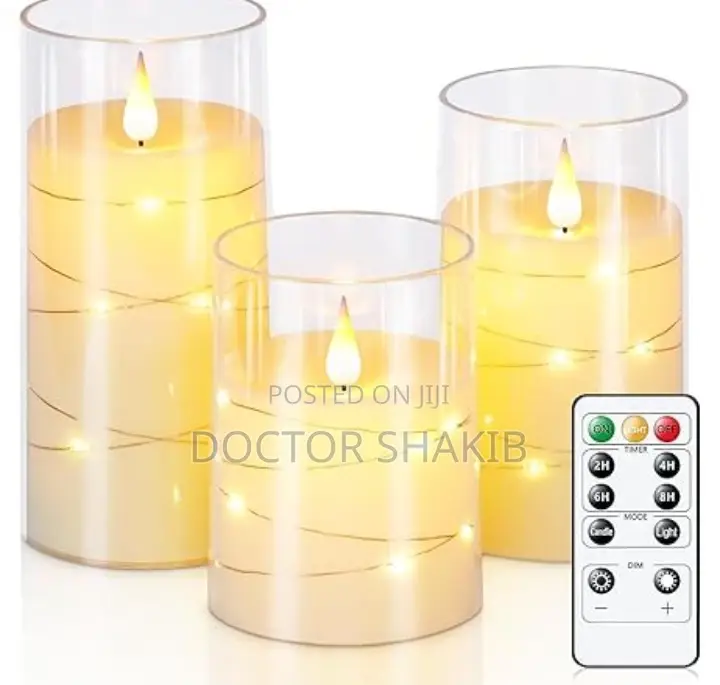 Flameless Led Candles With String Lights