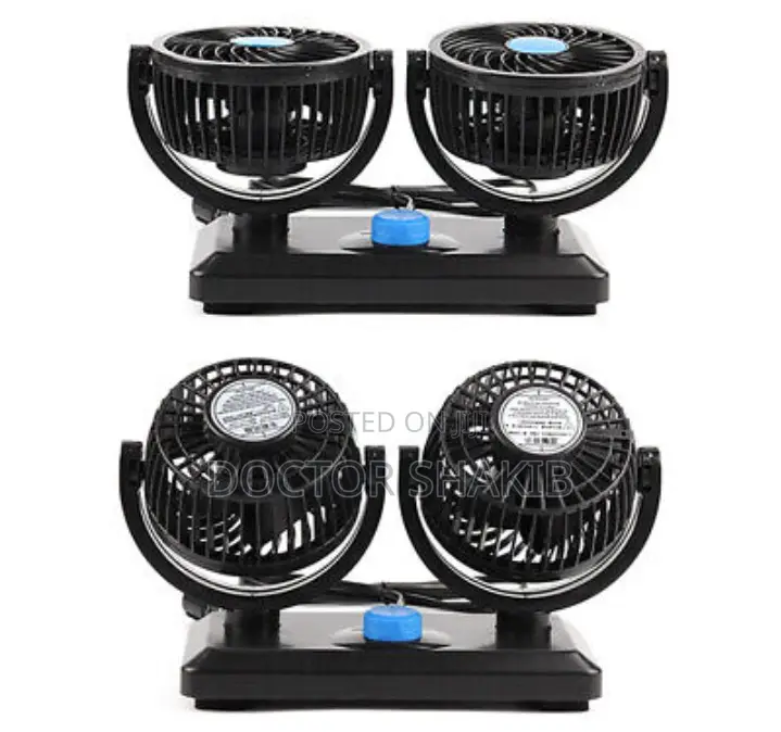 Oscillating Double Headed Vehicle Fan