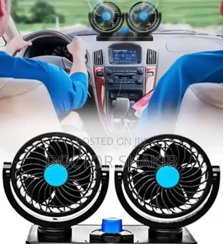 Oscillating Double Headed Vehicle Fan