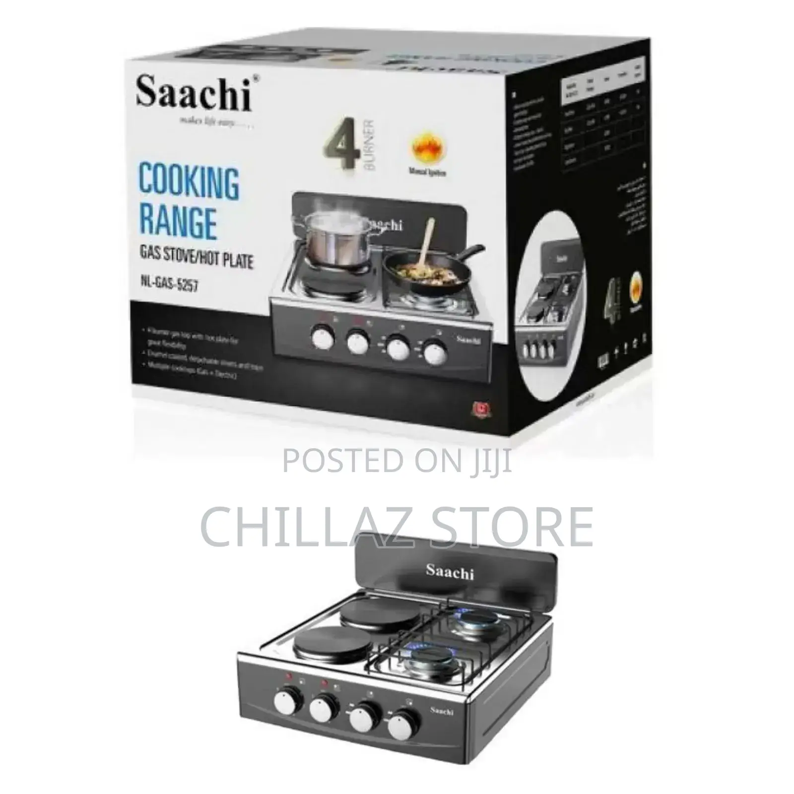Saachi Gass Stove Cooker With Hot Plate