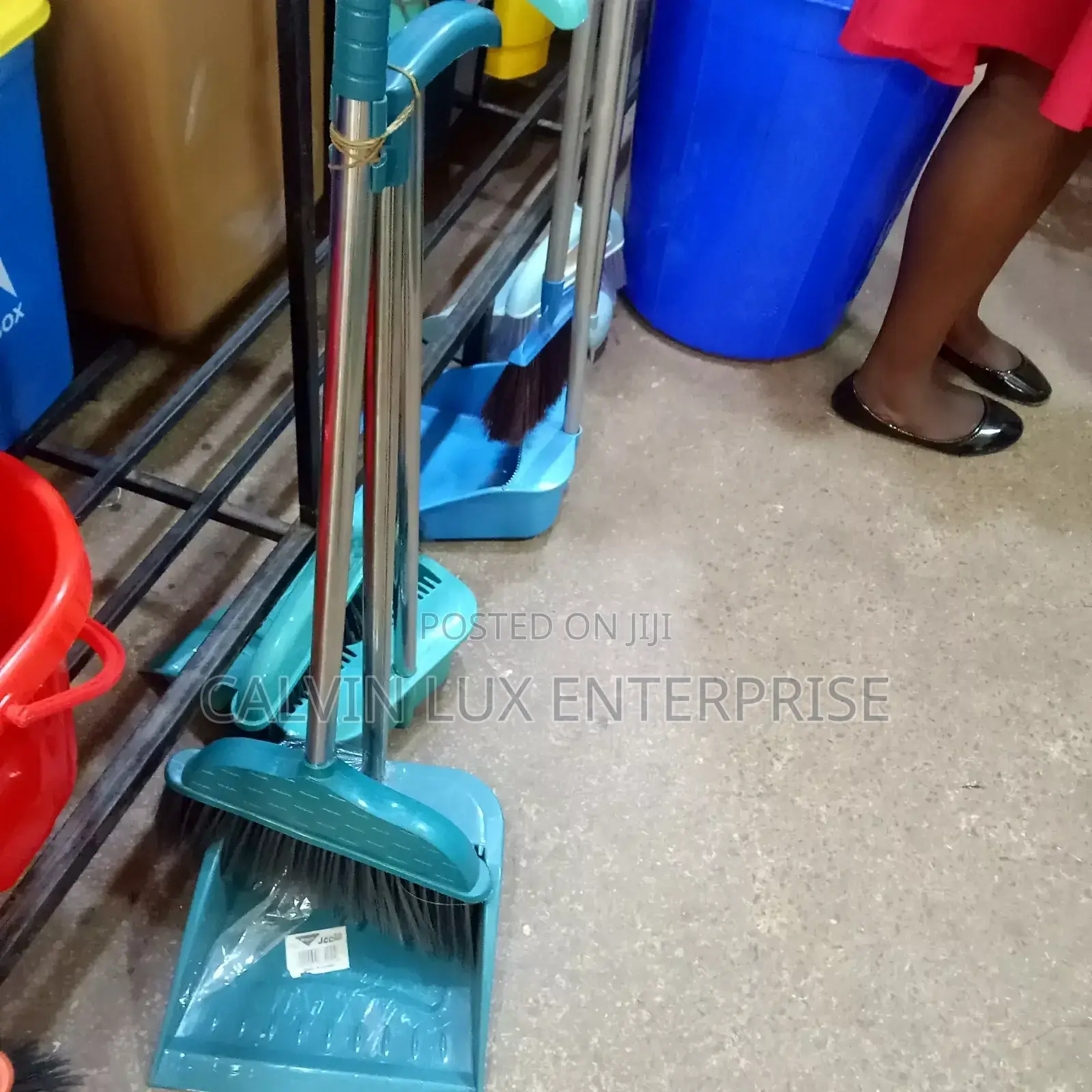 Plastic Broom and Dust Pan