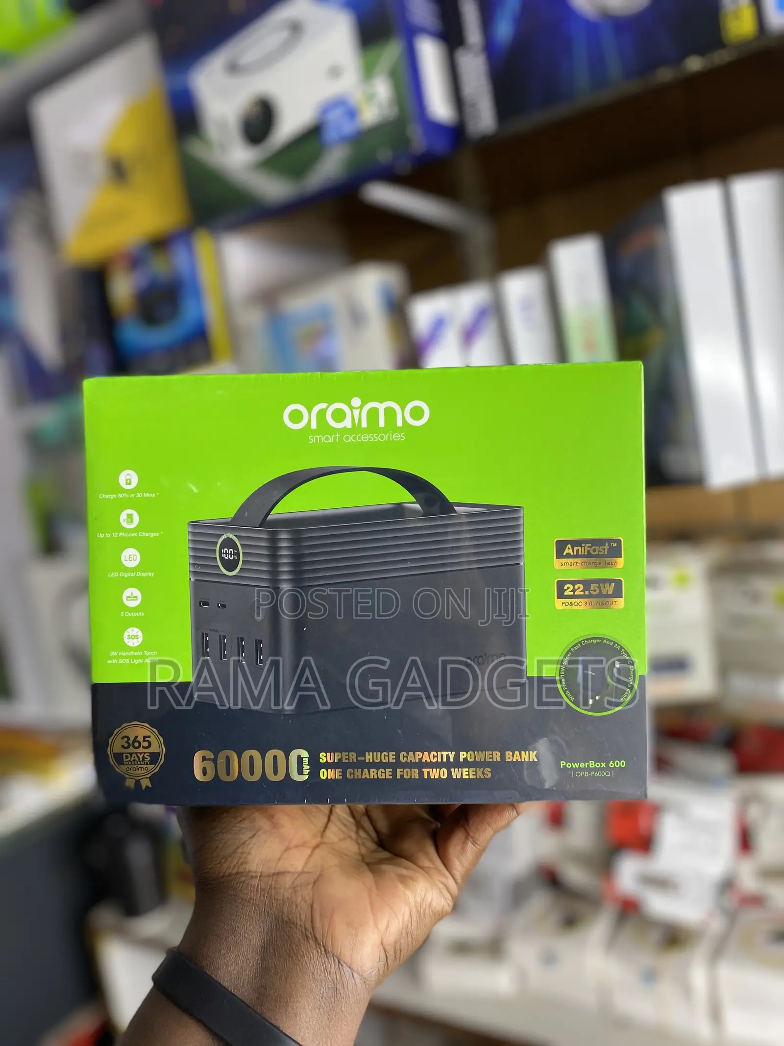 60000mah High Capacity Power Bank Fast Charging 22.5W Max PD