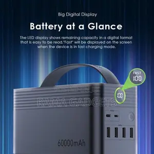 60000mah High Capacity Power Bank Fast Charging 22.5W Max PD