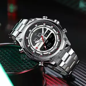 CURREN Men Digital Watch Big Case Chronograph Watch LED