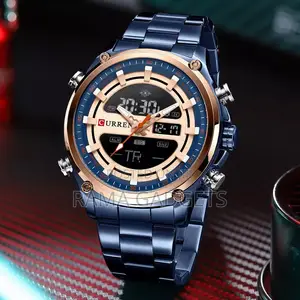 CURREN Men Digital Watch Big Case Chronograph Watch LED
