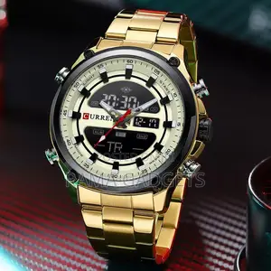 CURREN Men Digital Watch Big Case Chronograph Watch LED