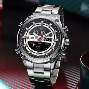 CURREN Men Digital Watch Big Case Chronograph Watch LED