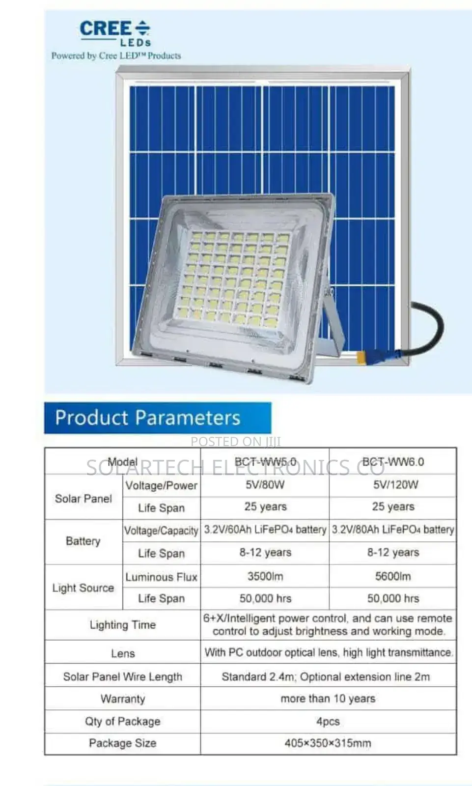 300W Blue Carbon Solar Flood Lights Abs