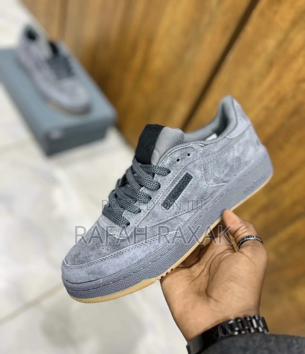 Original Grey Suede Reebok Club C 85 Vintage Sneakers