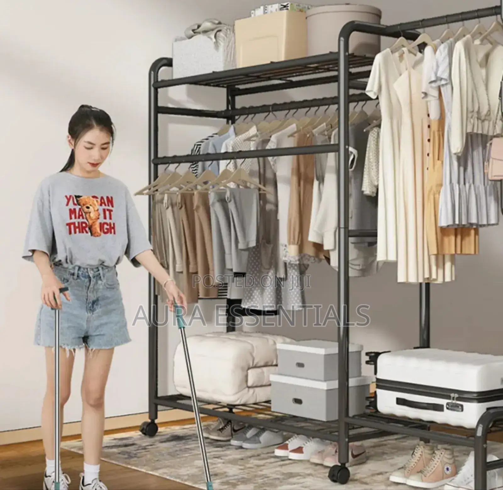 Clothing Rack Storage Metal Clothing Rack