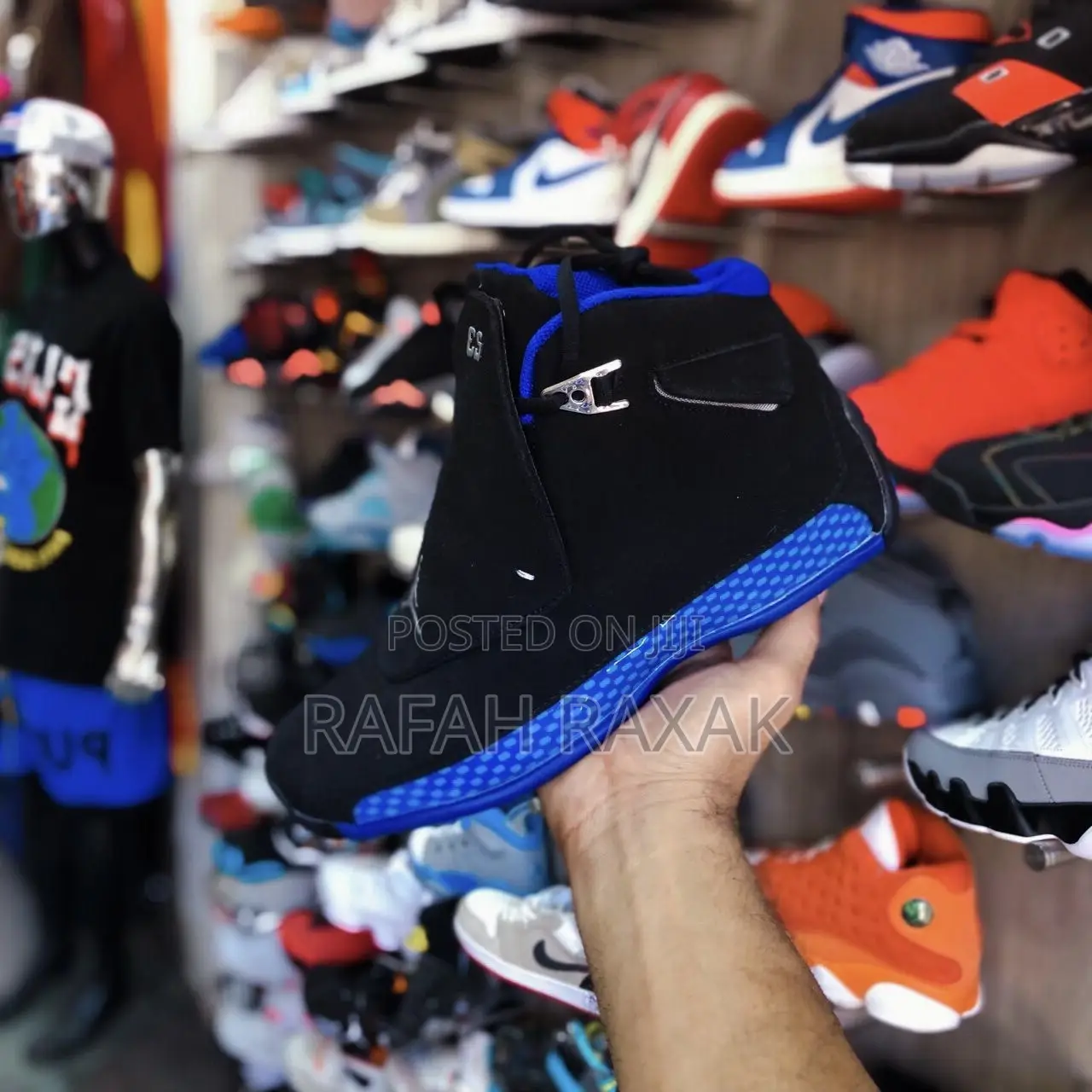 Original Air Jordan 18 Retro Black/Blue Sneakers