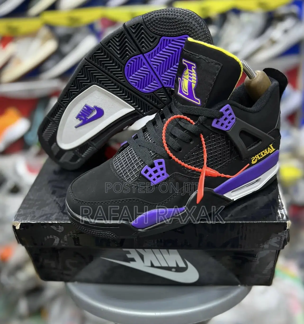 Original Nike Air Jordan 4 Retro Lakers Sneakers