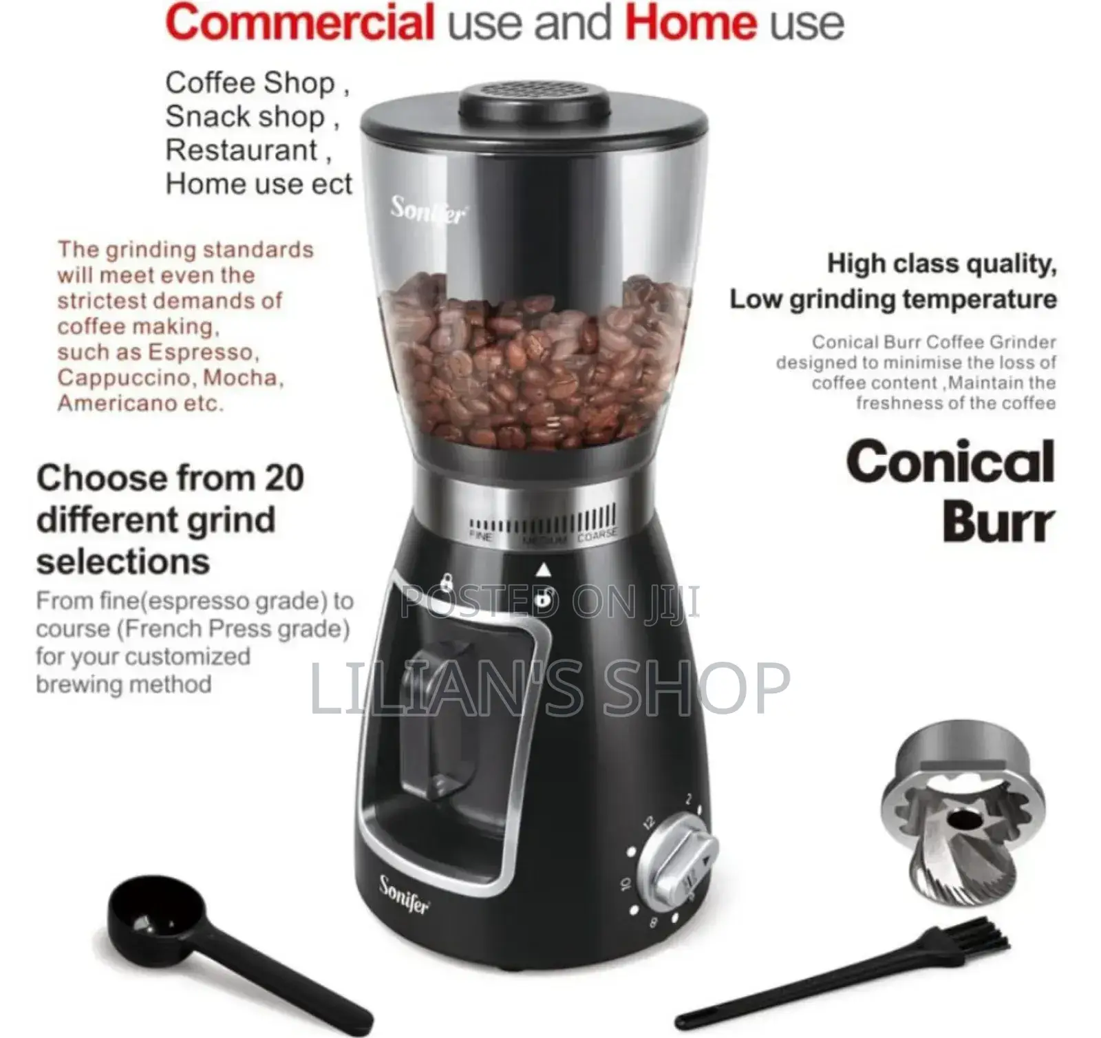 Sonifer Coffee Grinder SF-3546 - Black