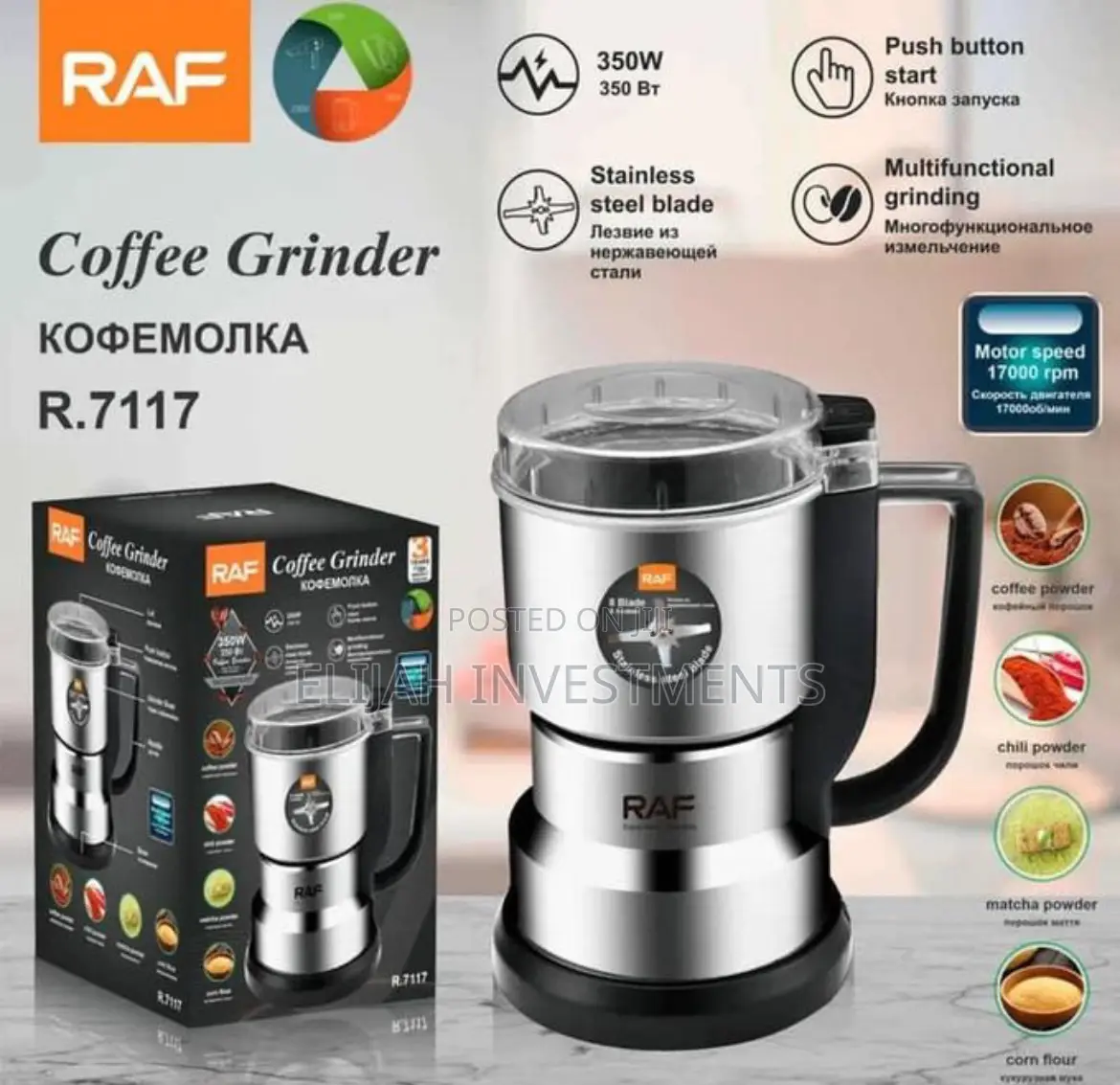 RAF Multifunctional Grinding Stainless Coffee Bean Grinder
