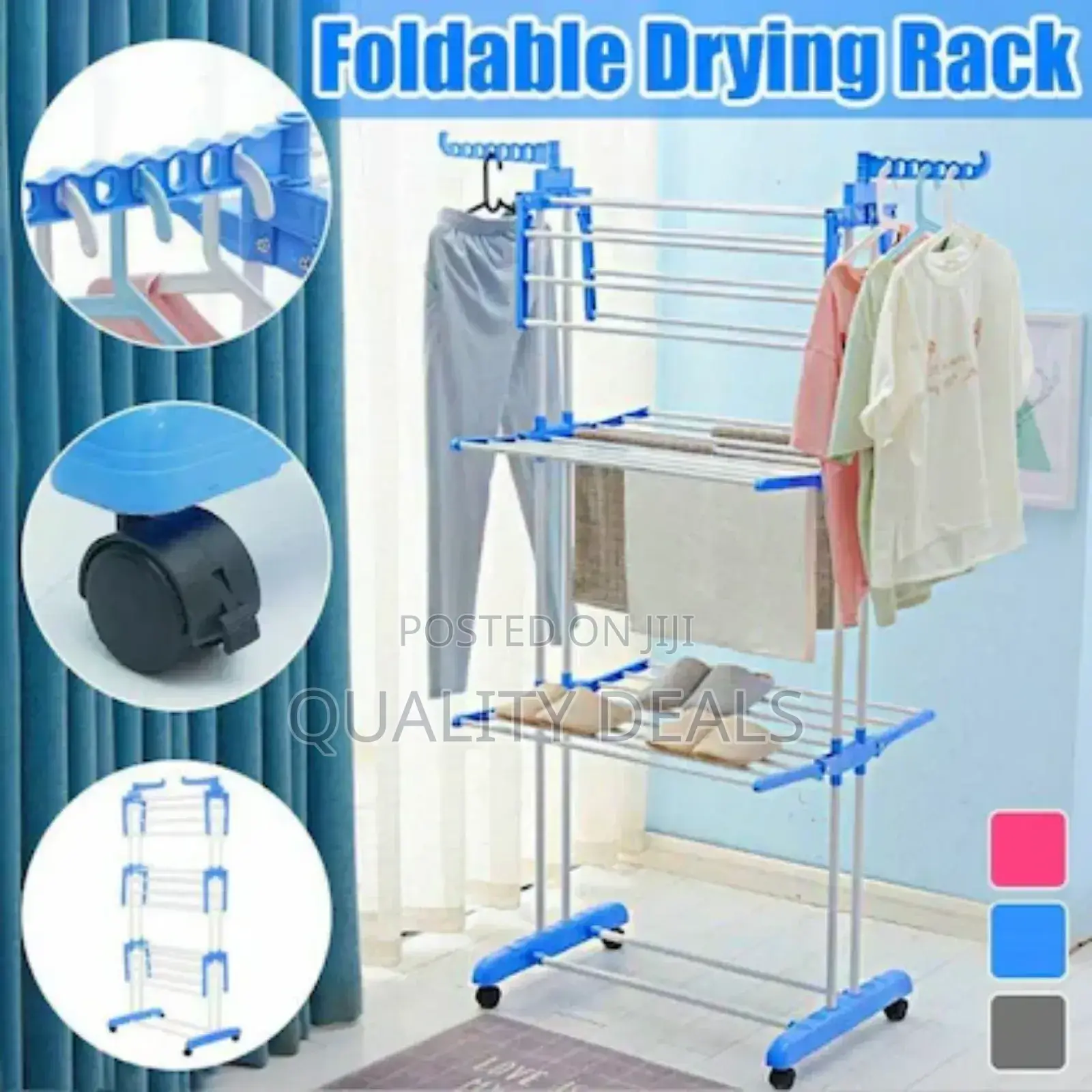 Foldable 3 Tier Home Clothes Drying Rack