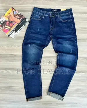 Men's Faded Blue Damage Men's Classic Jeans