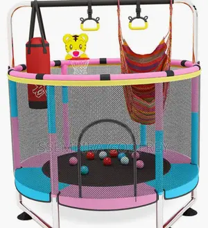 Trampoline With Safety Net Pull Up and Boxing Bag