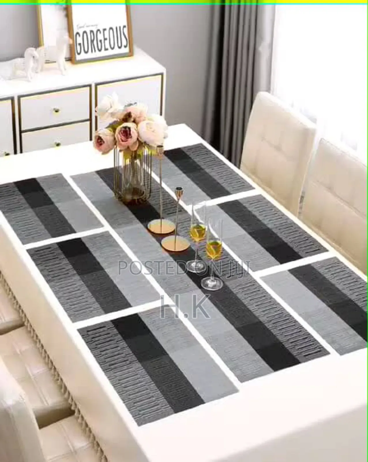 Set of 6table Placemats With Runner for 6seater Dining Table
