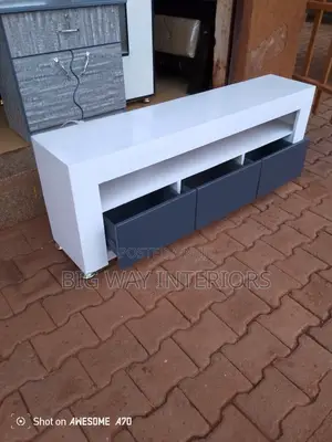 White and Gray Tv Stand