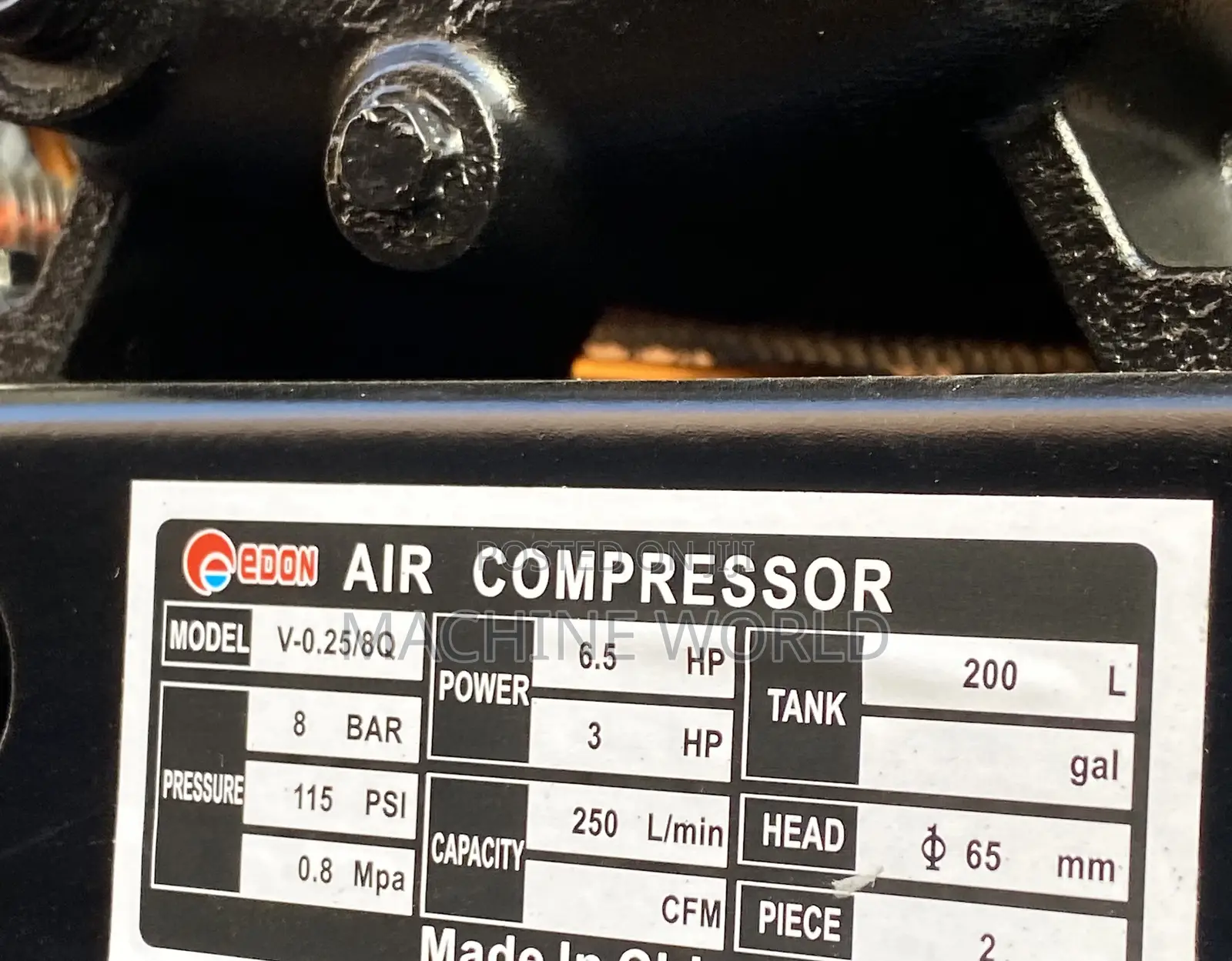 EDON Compressor Double Function(Petrol and Electric) 200ltrs