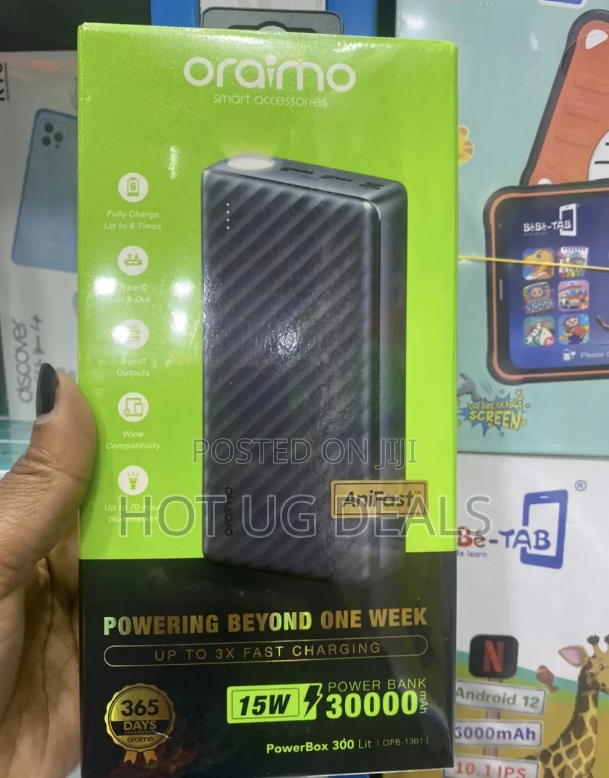 Oraimo Digital Charging 30000mah Power Bank - Black,