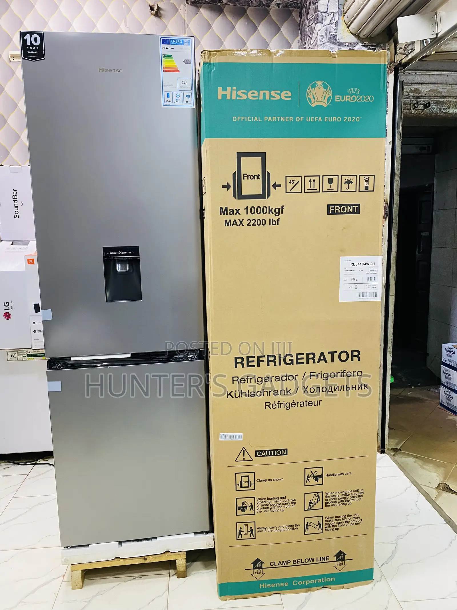 Hisense 341l With Water Dispenser Double Door Refrigerator