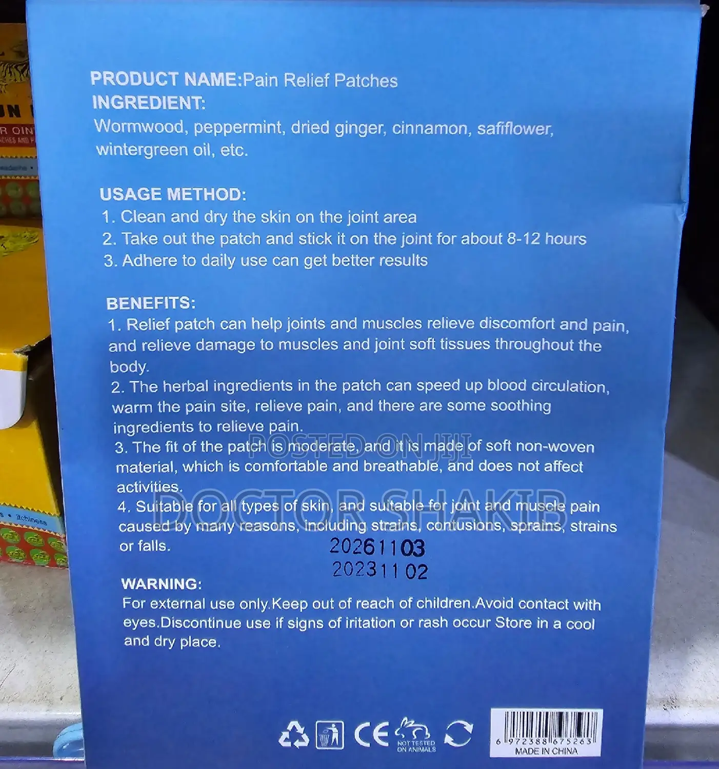 10pc New Fast Pain Relief Patches (Systemic)