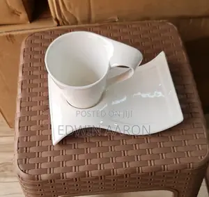 Wavy Coffee Cup and Saucer (200mls /White) 24pcs