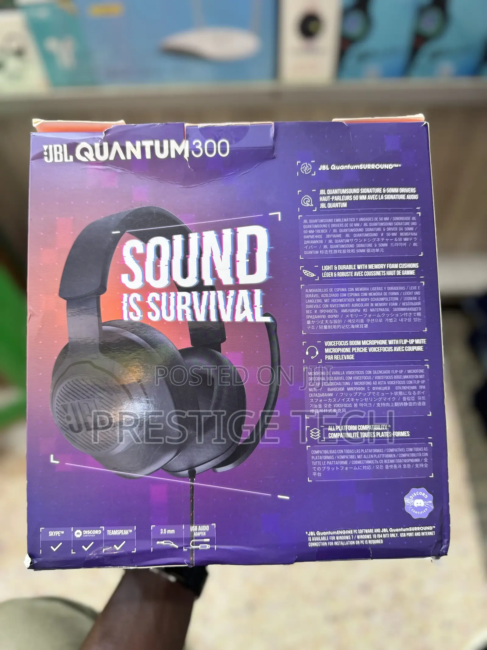 JBL Quantum 300 Hybrid Wired Over Ear Headphones
