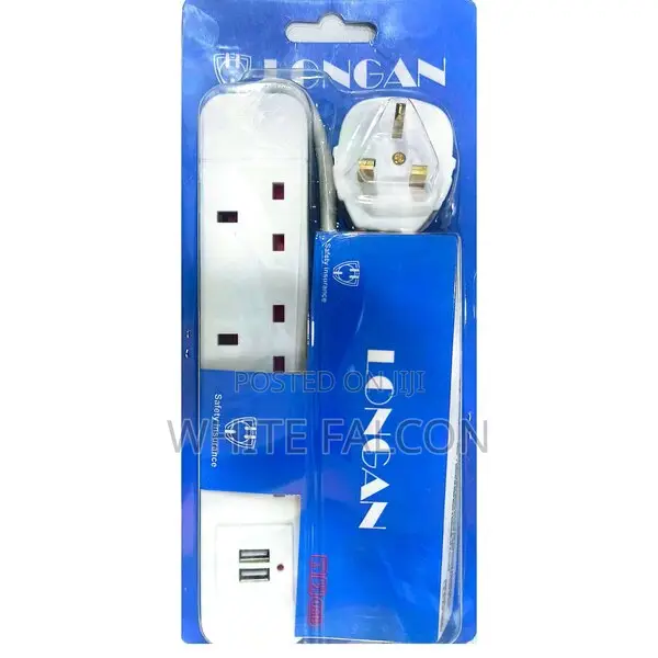 Longan 3way Extension Cable +2usb Ports With Surge Protector