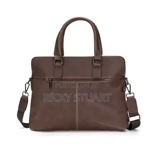 Vintage Charm Office Zipper Leather Tote Handbag Purses
