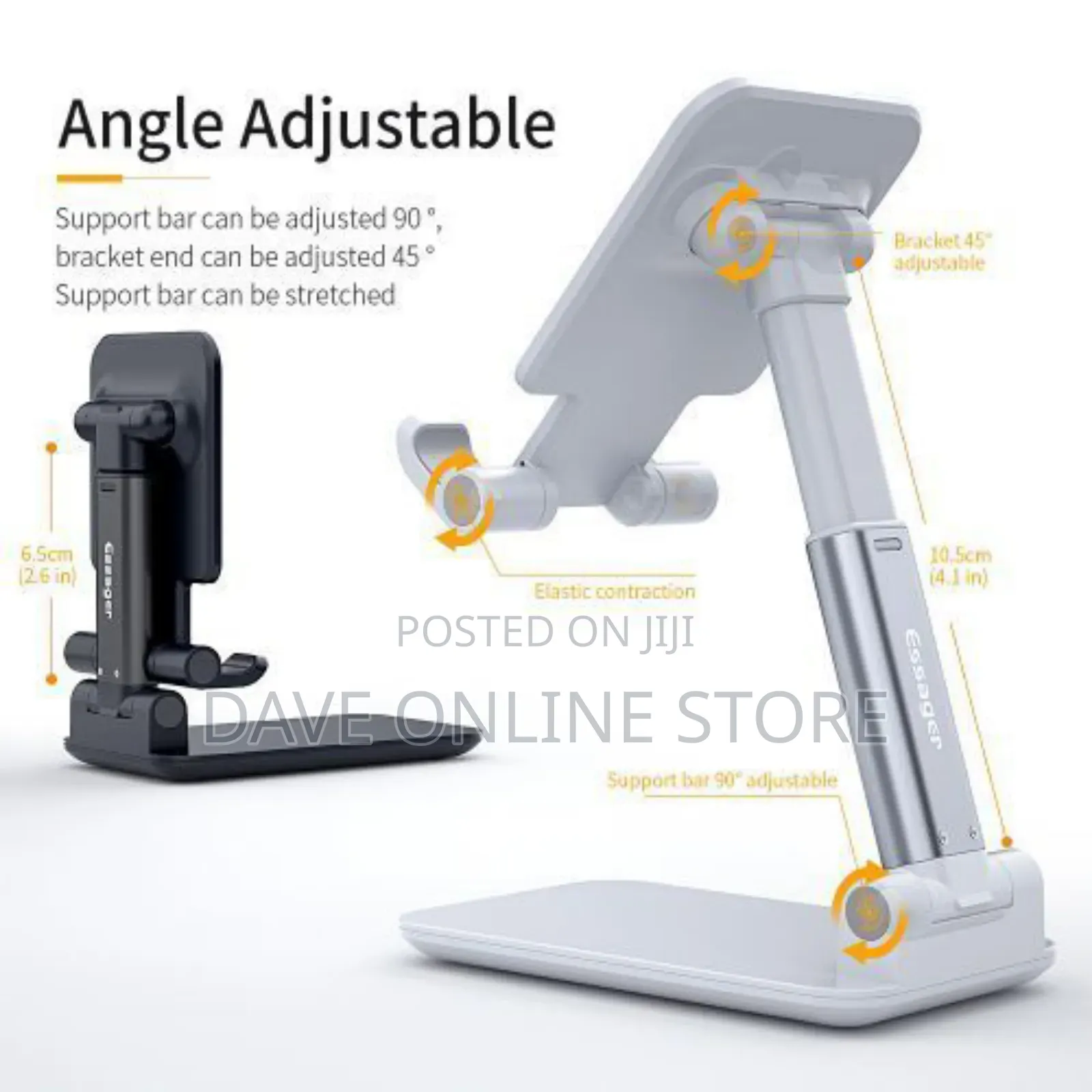 Desktop Foldable Phone Stand - Black