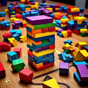 Photo - Multi Coloured Jenga Playing Blocks